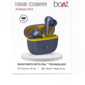 King Cobra Airdopes 904 TWS Earbuds (Wholesale Pack of 3) | Quad Mics ENx™ | 100H Playtime | BEAST Mode 50ms | Type-C
